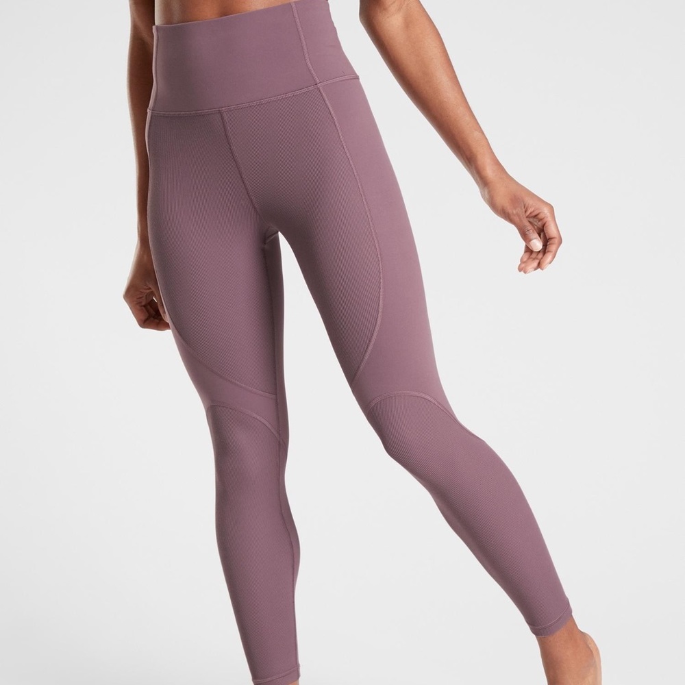 NWT Athleta 7/8 Rise Up Rib powervita Large Leggings